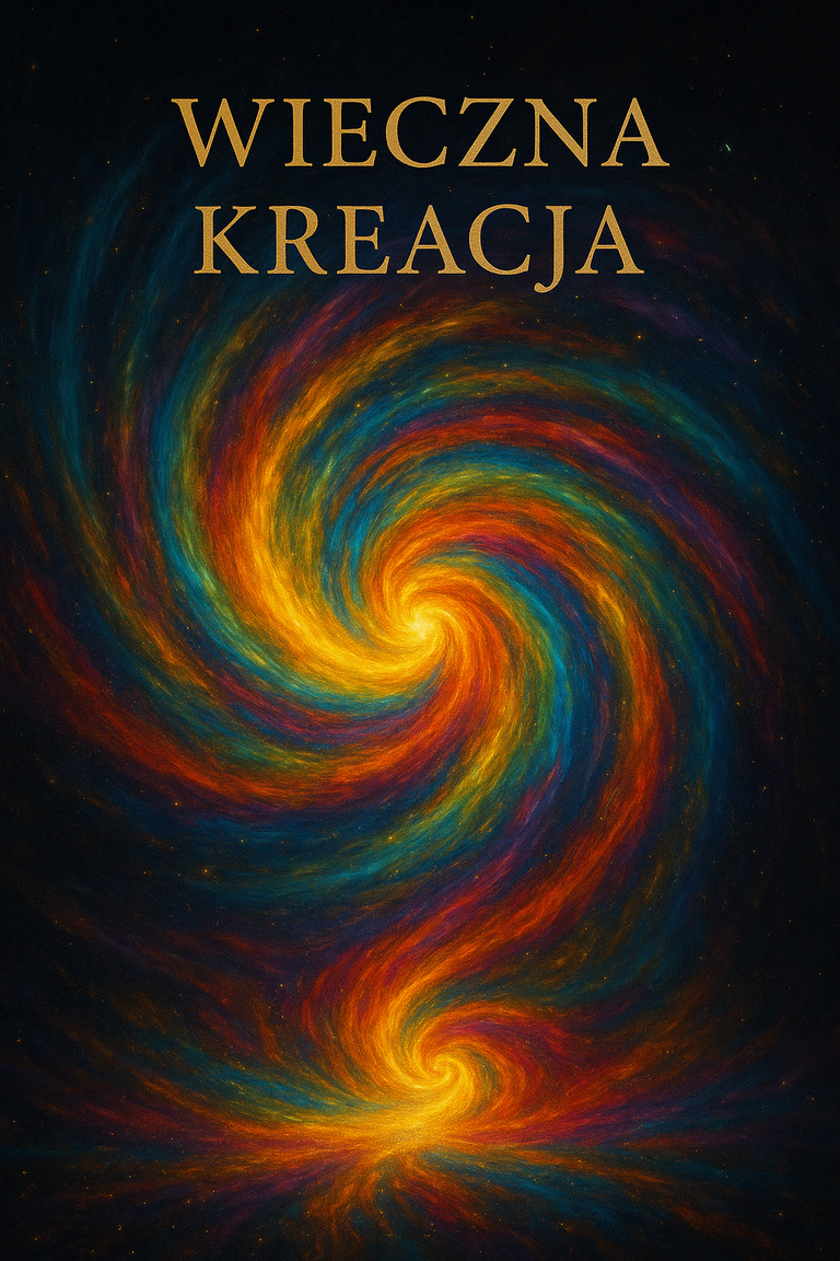 Wieczna Kreacja – kosmiczna spirala barw symbolizująca nieskończone tworzenie, harmonię i duchowy rozwój.